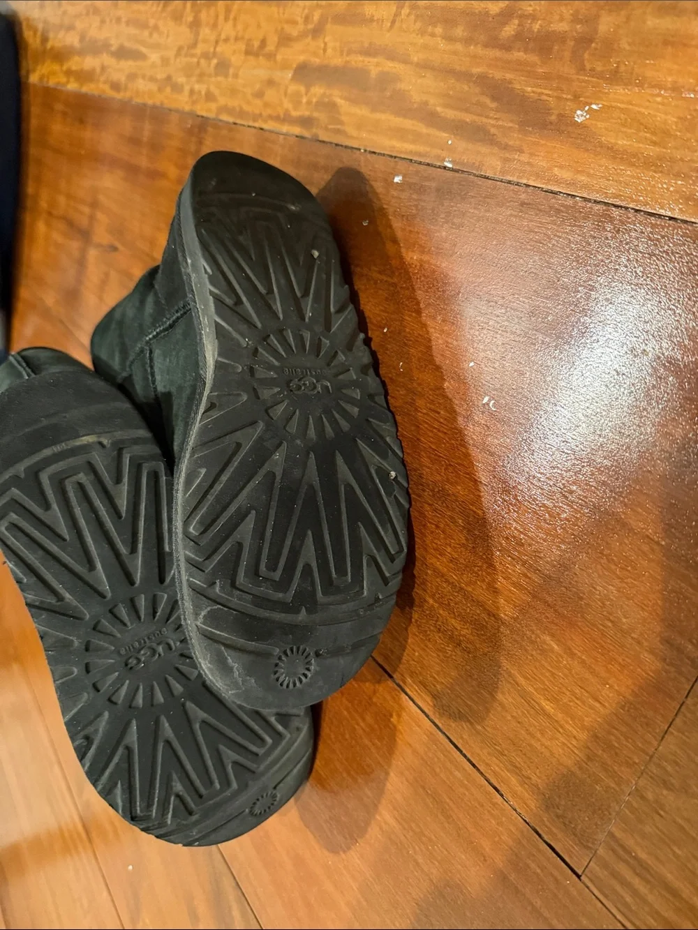 UGG Black Short Shearling-Lined Winter Boots